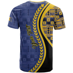 Personalized Barbados Trident T shirt Afro-Barbadians Kente Pattern