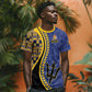 Personalized Barbados Trident T shirt Afro-Barbadians Kente Pattern