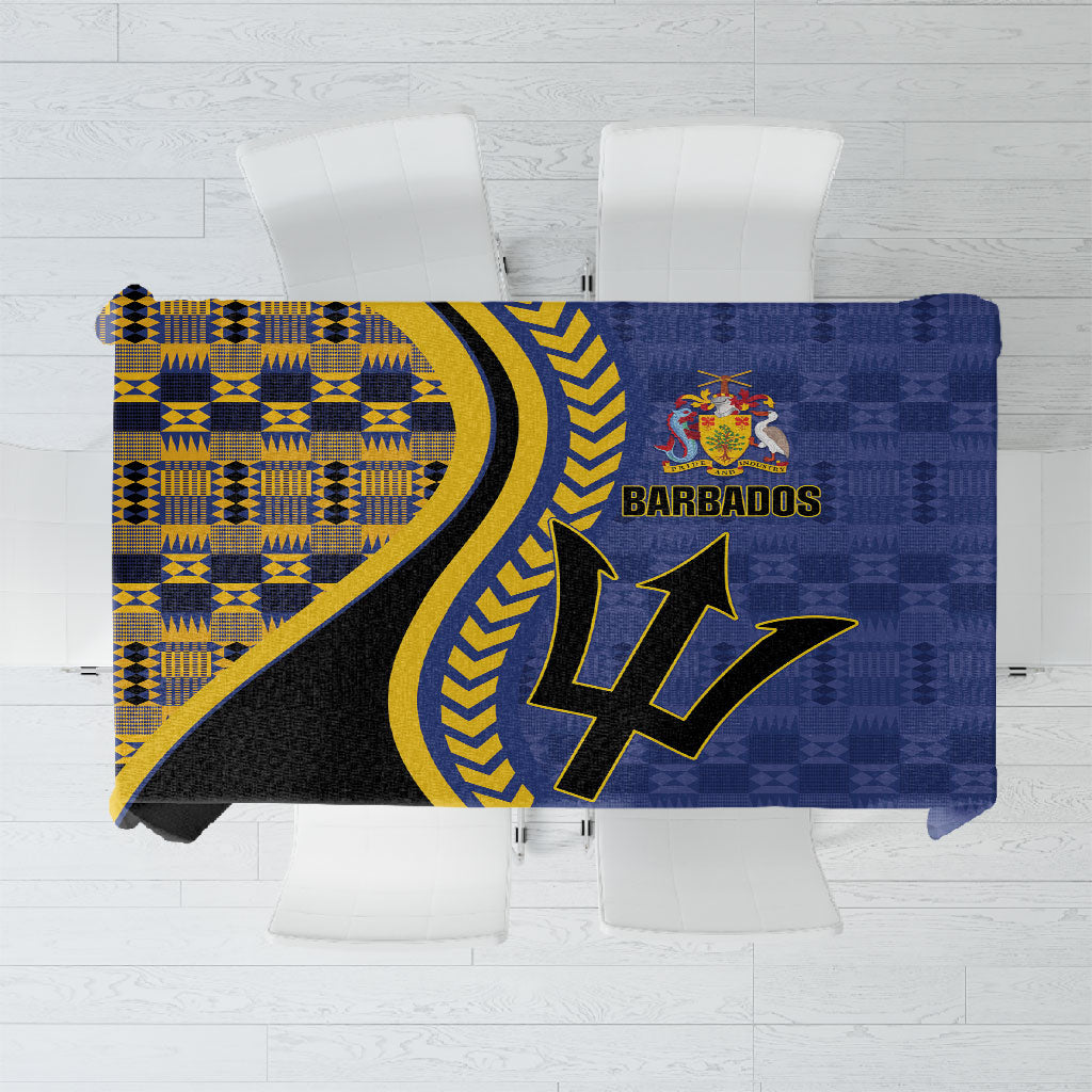 Barbados Trident Tablecloth Afro-Barbadians Kente Pattern