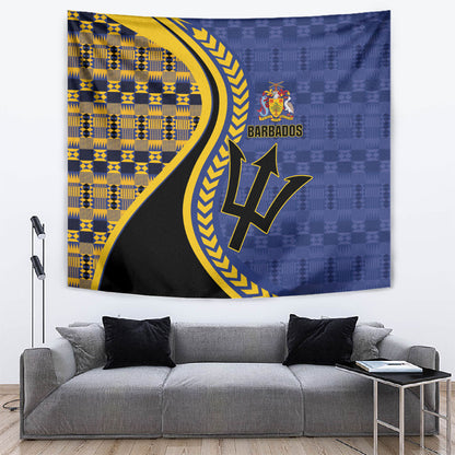 Barbados Trident Tapestry Afro-Barbadians Kente Pattern