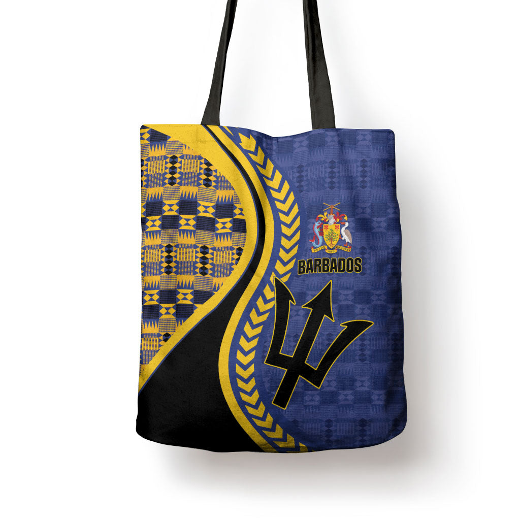 Barbados Trident Tote Bag Afro-Barbadians Kente Pattern