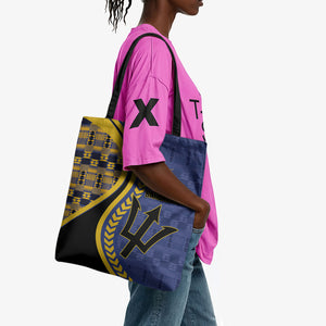 Barbados Trident Tote Bag Afro-Barbadians Kente Pattern