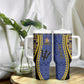 Personalized Barbados Trident Tumbler With Handle Afro-Barbadians Kente Pattern