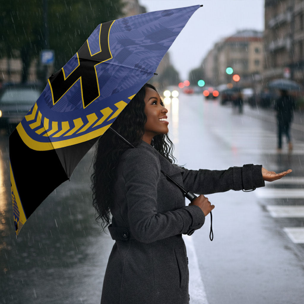 Barbados Trident Umbrella Afro-Barbadians Kente Pattern