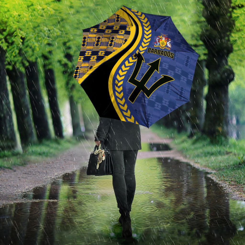 Barbados Trident Umbrella Afro-Barbadians Kente Pattern