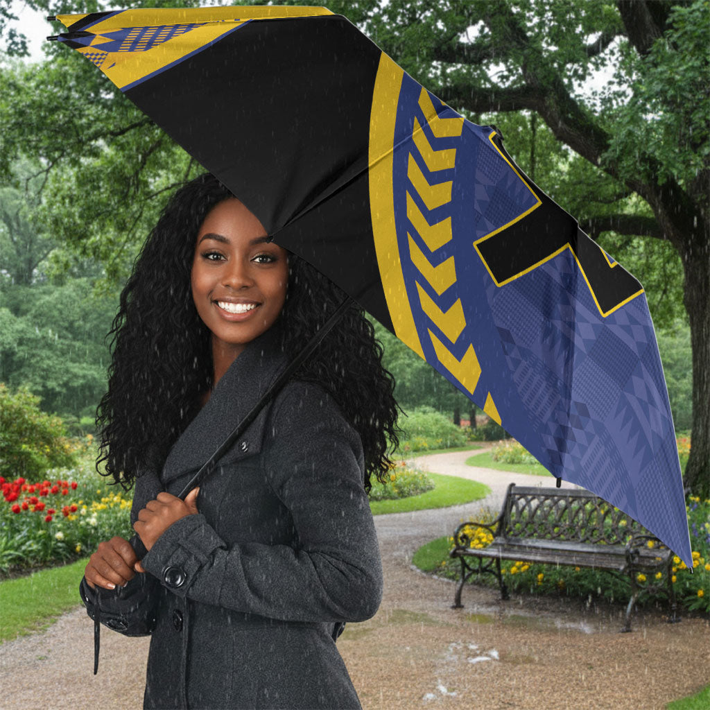 Barbados Trident Umbrella Afro-Barbadians Kente Pattern