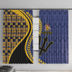 Barbados Trident Window Curtain Afro-Barbadians Kente Pattern