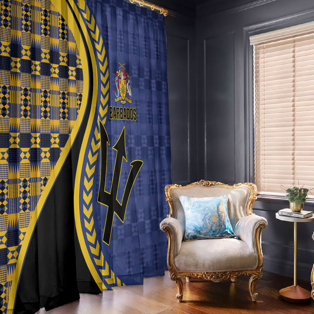 Barbados Trident Window Curtain Afro-Barbadians Kente Pattern