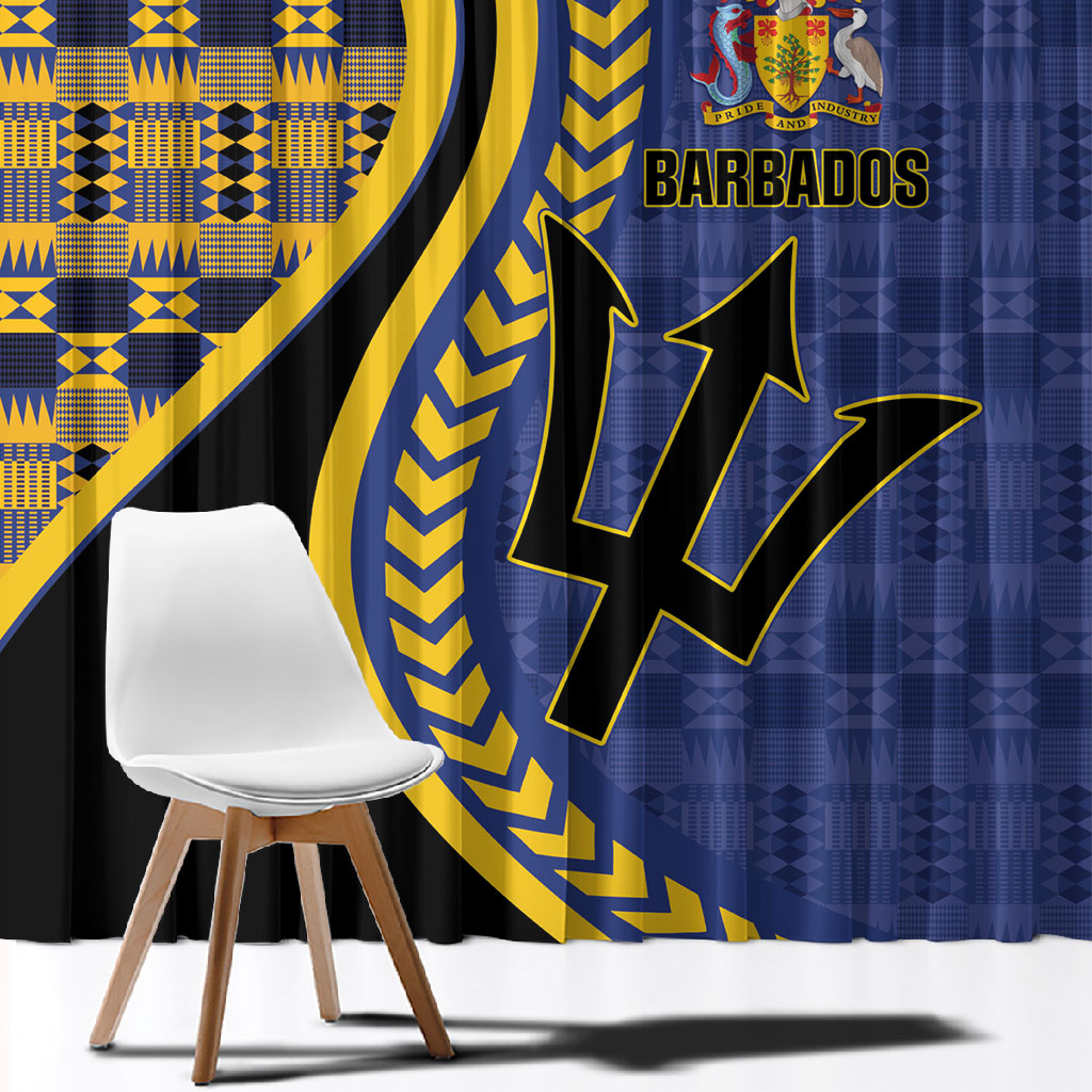 Barbados Trident Window Curtain Afro-Barbadians Kente Pattern