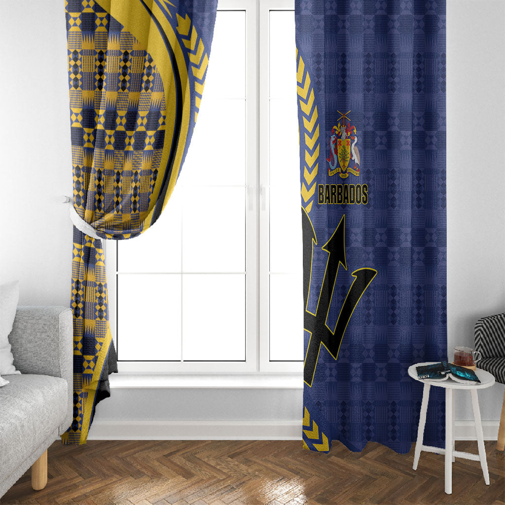 Barbados Trident Window Curtain Afro-Barbadians Kente Pattern