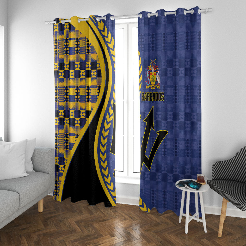 Barbados Trident Window Curtain Afro-Barbadians Kente Pattern