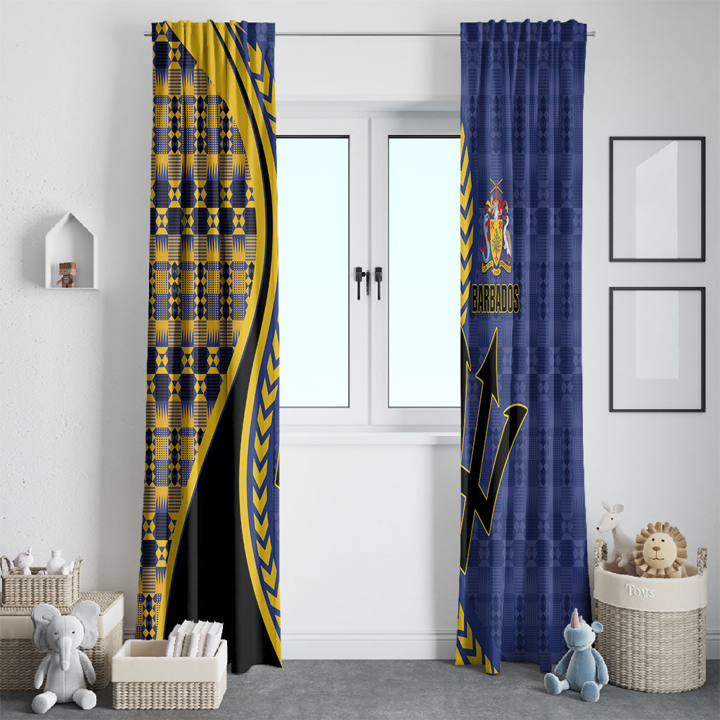 Barbados Trident Window Curtain Afro-Barbadians Kente Pattern