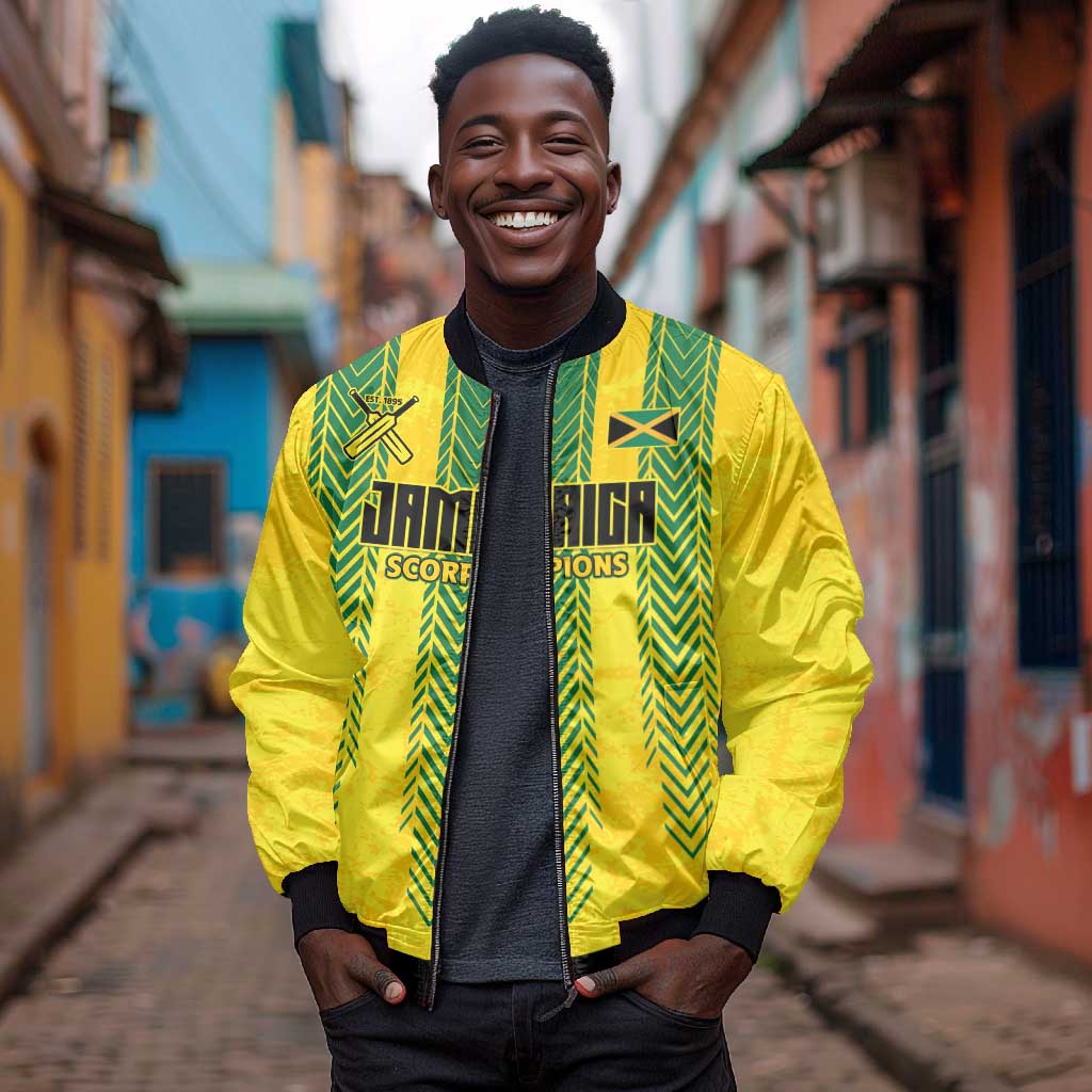 Custom Jamaica Cricket Scorpions Bomber Jacket Go Champions