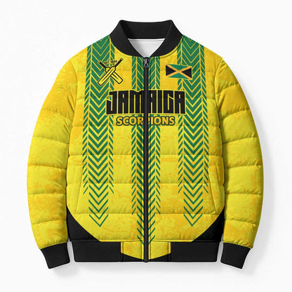 Custom Jamaica Cricket Scorpions Bomber Puffer Jacket Go Champions