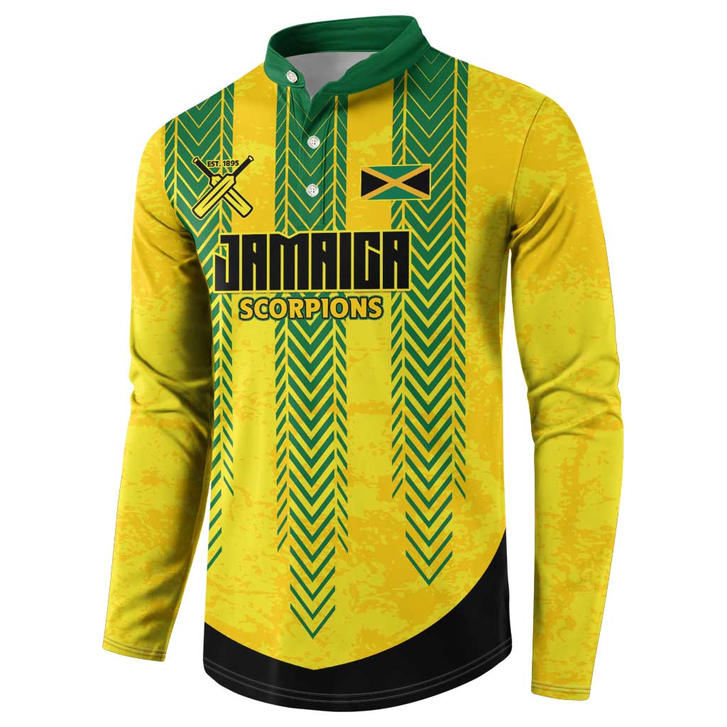 Custom Jamaica Cricket Scorpions Button Sweatshirt Go Champions