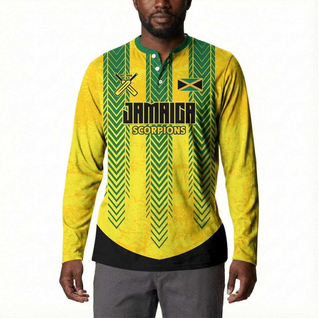 Custom Jamaica Cricket Scorpions Button Sweatshirt Go Champions