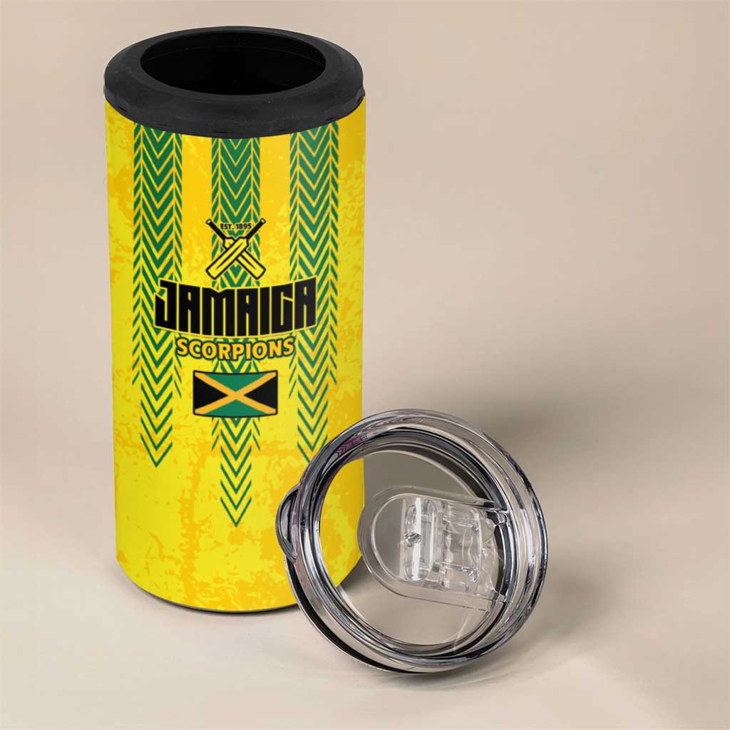 Custom Jamaica Cricket Scorpions 4 in 1 Can Cooler Tumbler Go Champions