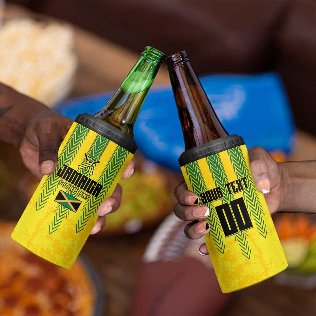 Custom Jamaica Cricket Scorpions 4 in 1 Can Cooler Tumbler Go Champions