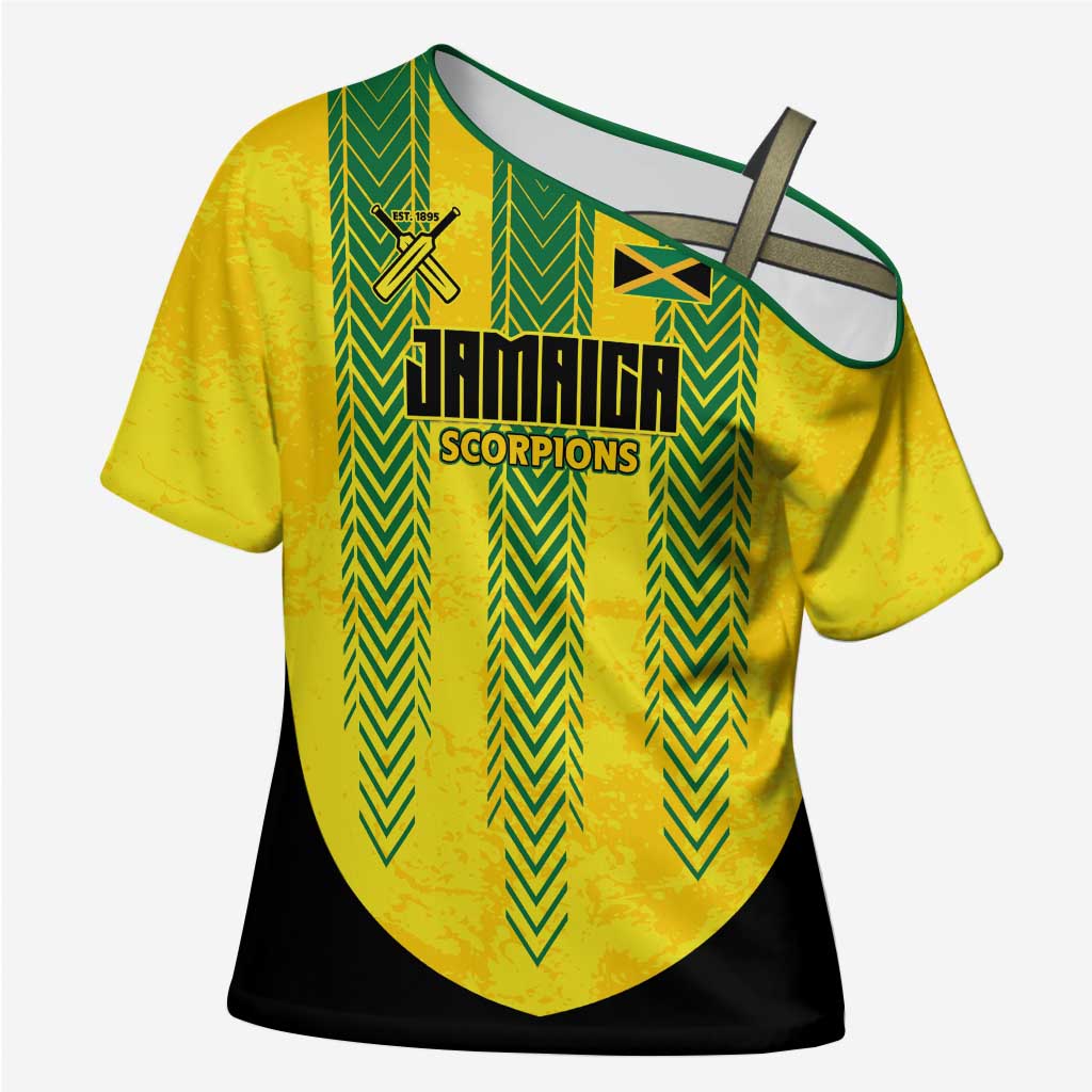 Custom Jamaica Cricket Scorpions Cross Shoulder Shirt Go Champions