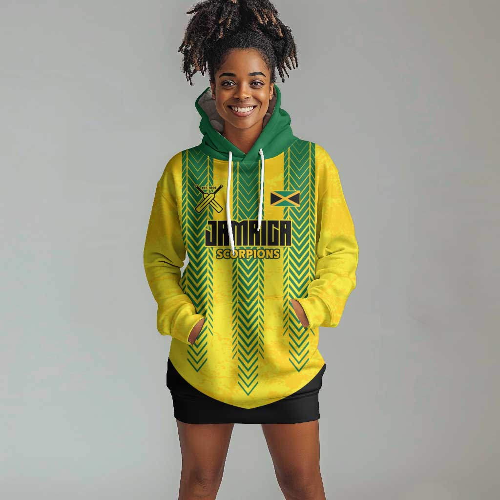 Custom Jamaica Cricket Scorpions Hoodie Dress Go Champions
