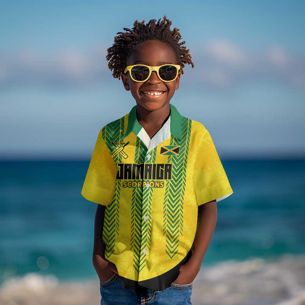 Custom Jamaica Cricket Scorpions Kid Hawaiian Shirt Go Champions