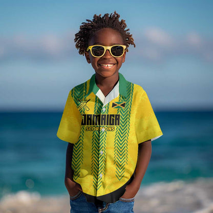 Custom Jamaica Cricket Scorpions Kid Hawaiian Shirt Go Champions