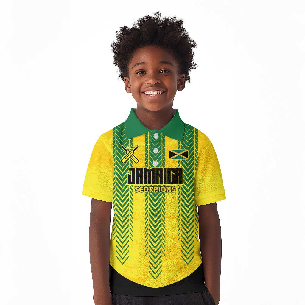 Custom Jamaica Cricket Scorpions Kid Polo Shirt Go Champions