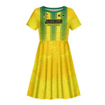 Custom Jamaica Cricket Scorpions Kid Short Sleeve Dress Go Champions