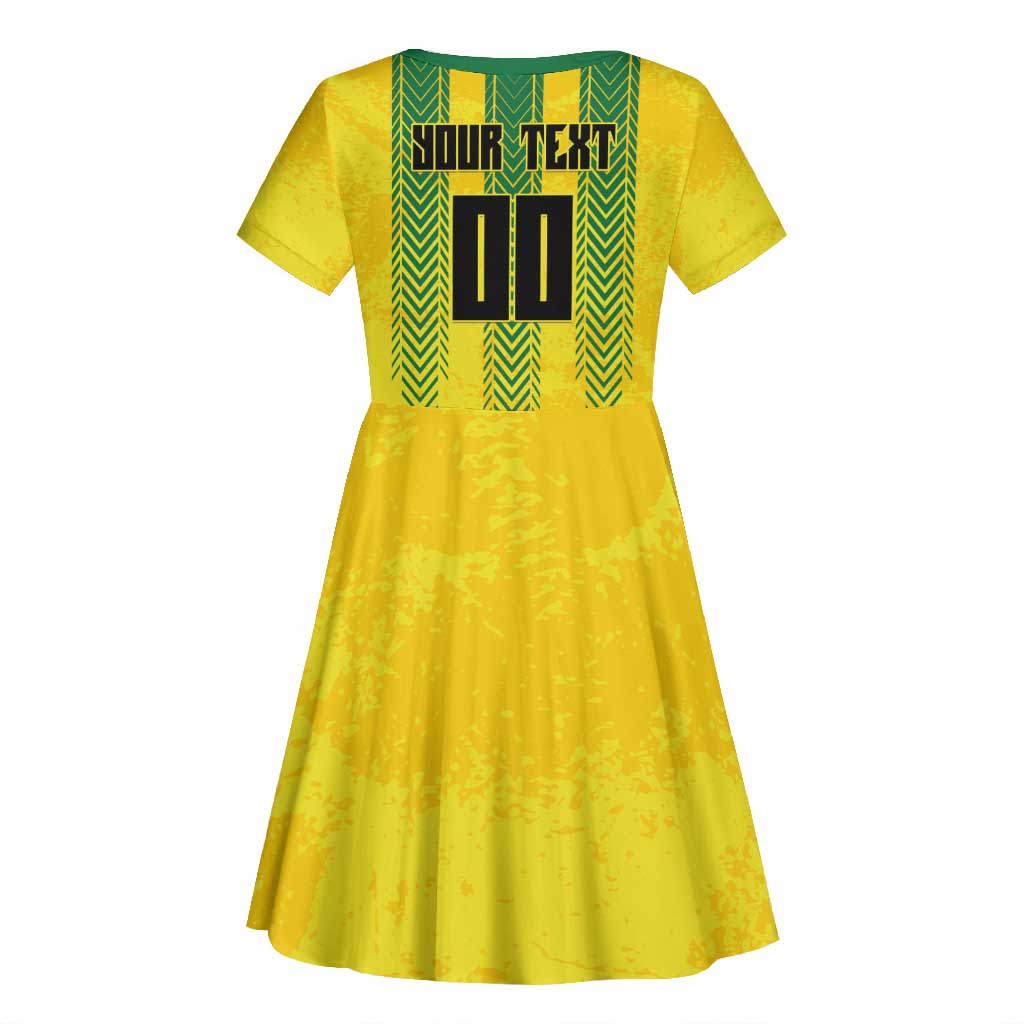 Custom Jamaica Cricket Scorpions Kid Short Sleeve Dress Go Champions