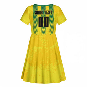 Custom Jamaica Cricket Scorpions Kid Short Sleeve Dress Go Champions