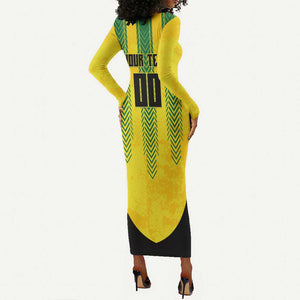 Custom Jamaica Cricket Scorpions Long Sleeve Bodycon Dress Go Champions