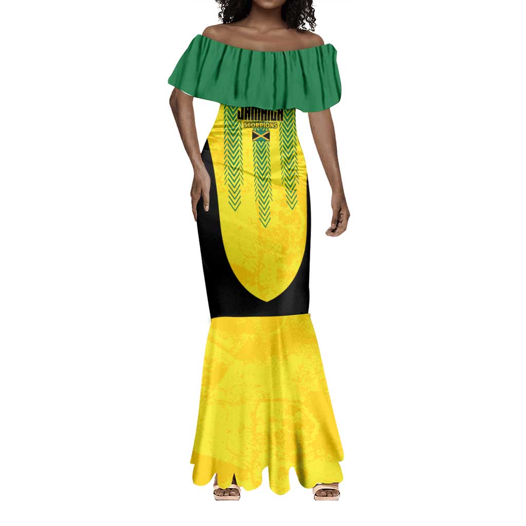 Custom Jamaica Cricket Scorpions Mermaid Dress Go Champions
