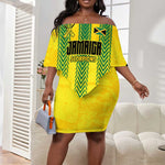 Custom Jamaica Cricket Scorpions Off Shoulder Short Dress Go Champions