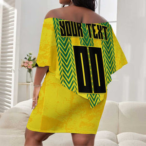 Custom Jamaica Cricket Scorpions Off Shoulder Short Dress Go Champions