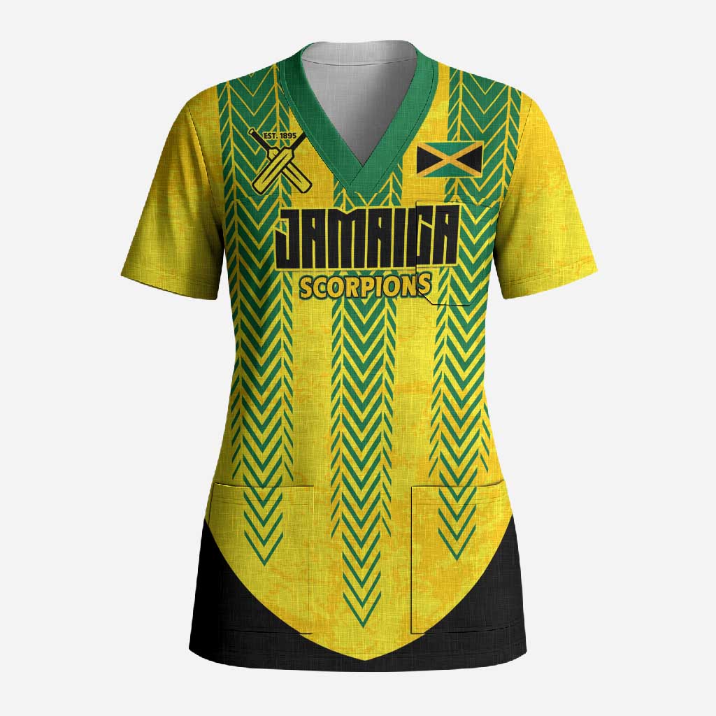 Custom Jamaica Cricket Scorpions Scrub Top Go Champions