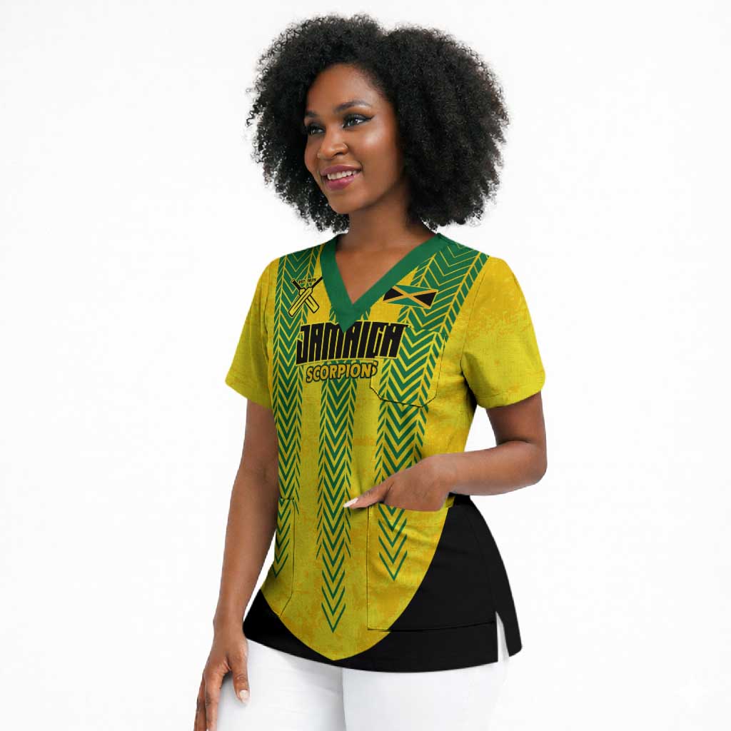 Custom Jamaica Cricket Scorpions Scrub Top Go Champions