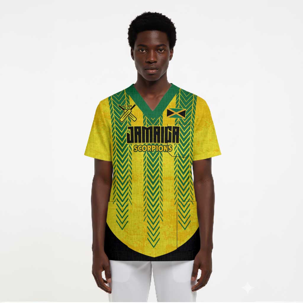 Custom Jamaica Cricket Scorpions Scrub Top Go Champions
