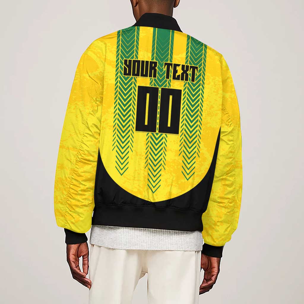 Custom Jamaica Cricket Scorpions Sleeve Zip Bomber Jacket Go Champions