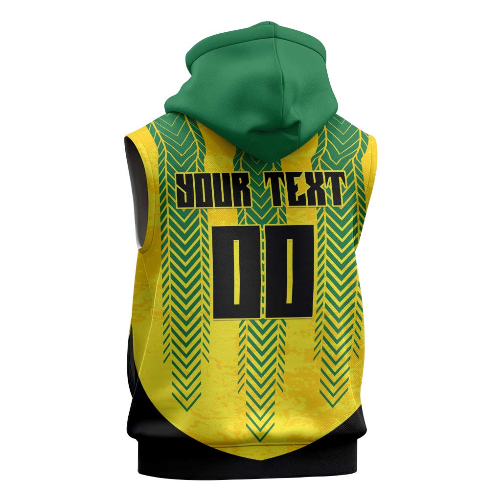 Custom Jamaica Cricket Scorpions Sleeveless Zip Hoodie Go Champions