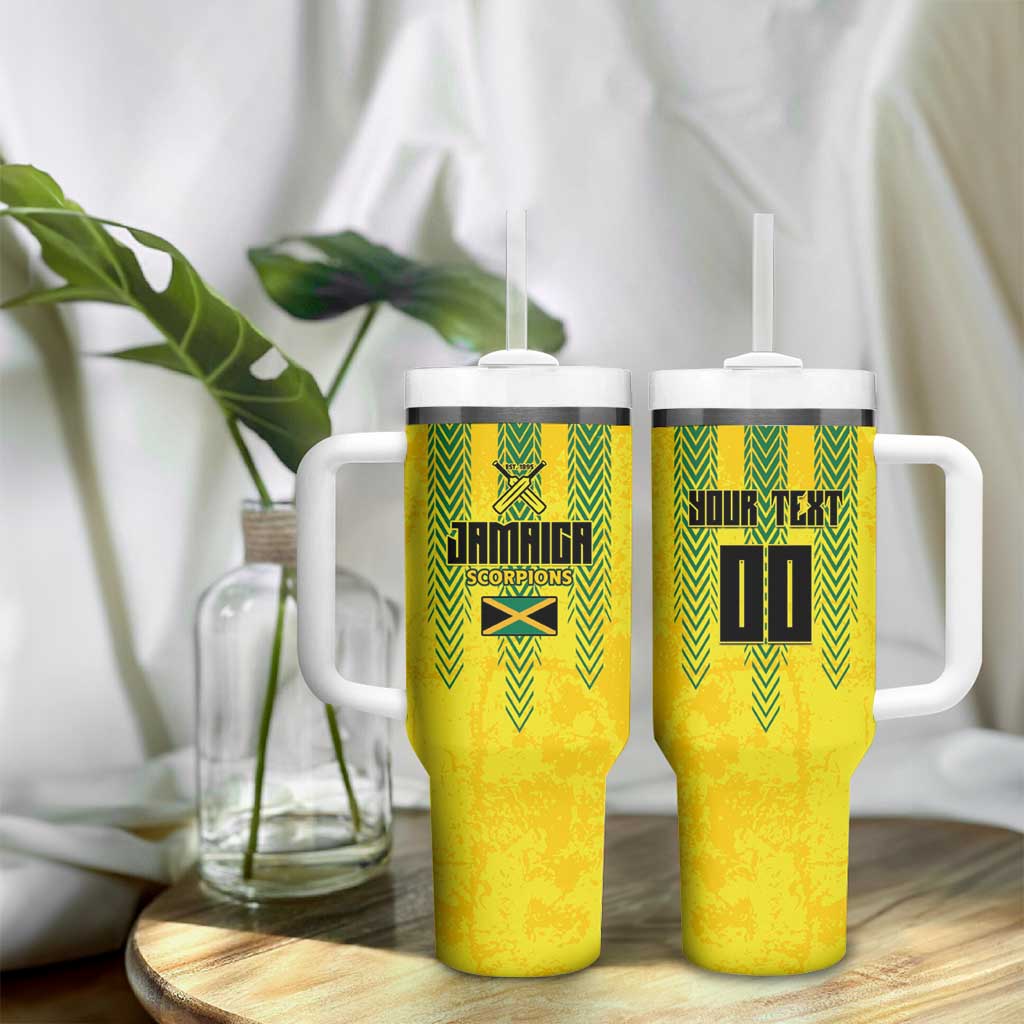 Custom Jamaica Cricket Scorpions Tumbler With Handle Go Champions