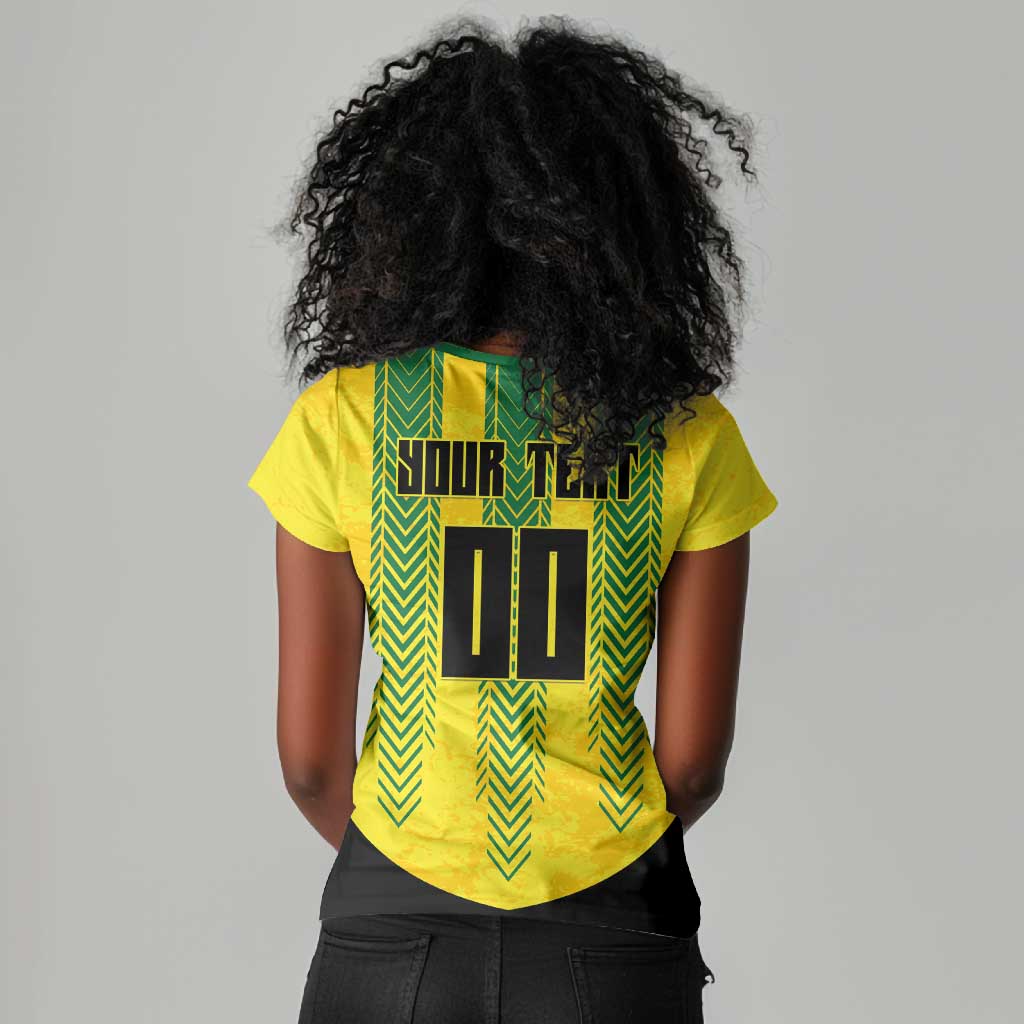 Custom Jamaica Cricket Scorpions Women V-Neck T-Shirt Go Champions