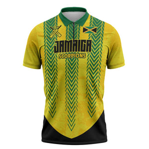Custom Jamaica Cricket Scorpions Zipper Polo Shirt Go Champions