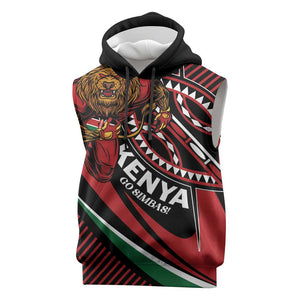 Custom Kenya Rugby Sleeveless Hoodie Simbas Elevate Your Game - African Pride