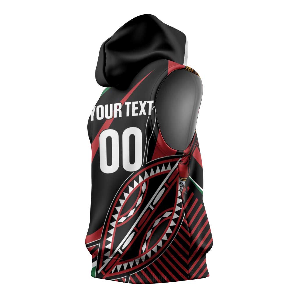 Custom Kenya Rugby Sleeveless Hoodie Simbas Elevate Your Game - African Pride