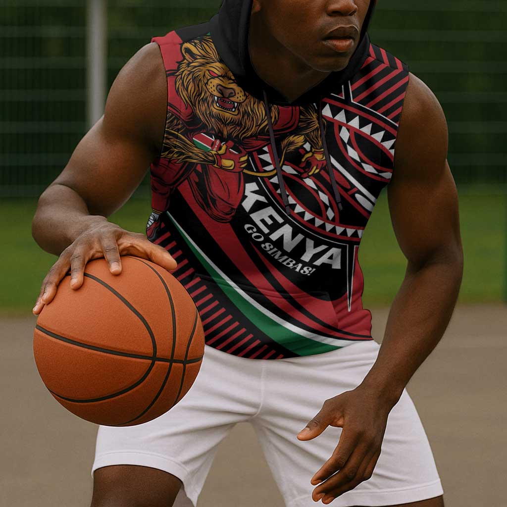 Custom Kenya Rugby Sleeveless Hoodie Simbas Elevate Your Game - African Pride