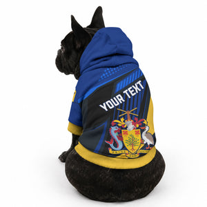 Personalised Barbados Independence Day Pet Hoodie Barbadian Coat Of Arms Special Version