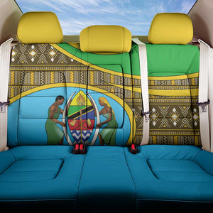 Tanzania Independence Day Back Car Seat Cover with Tanzanian Coat of Arms and African Pattern