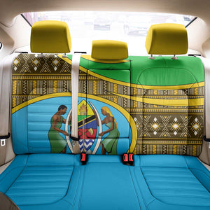 Tanzania Independence Day Back Car Seat Cover with Tanzanian Coat of Arms and African Pattern