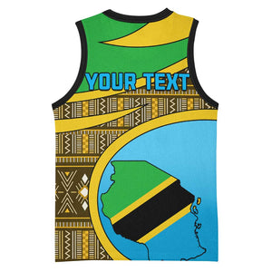 Personalized Tanzania Independence Day Basketball Jersey with Tanzanian Coat of Arms and African Pattern LT01