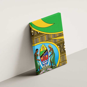 Tanzania Independence Day Canvas Wall Art with Tanzanian Coat of Arms and African Pattern